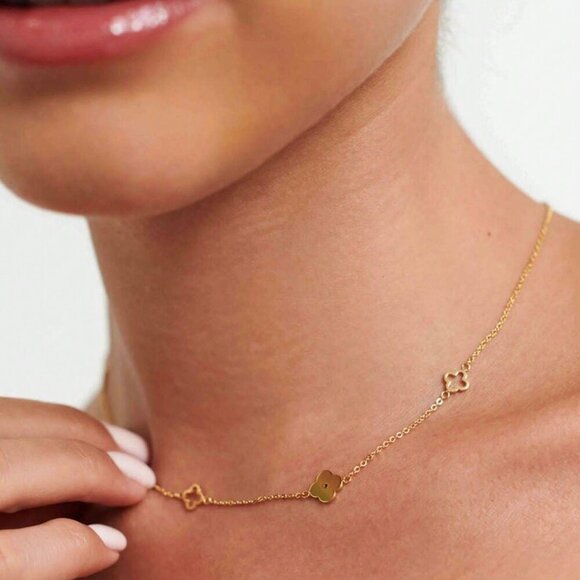 Multicolor Celeb style Women's Stainless Steel Gold toned necklace - Picture 6 of 10